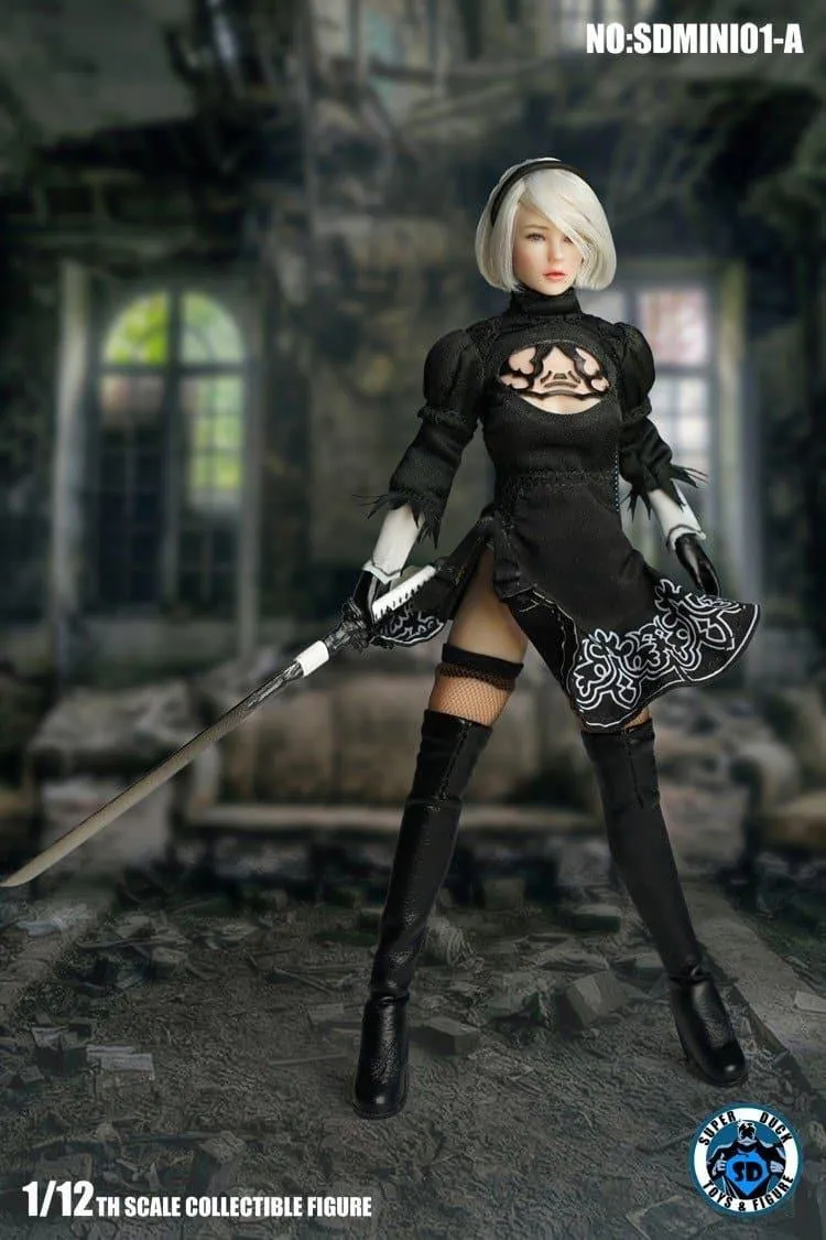 1:12 YoRHa No.2 Type B 2B Black Dress Seamless Figure