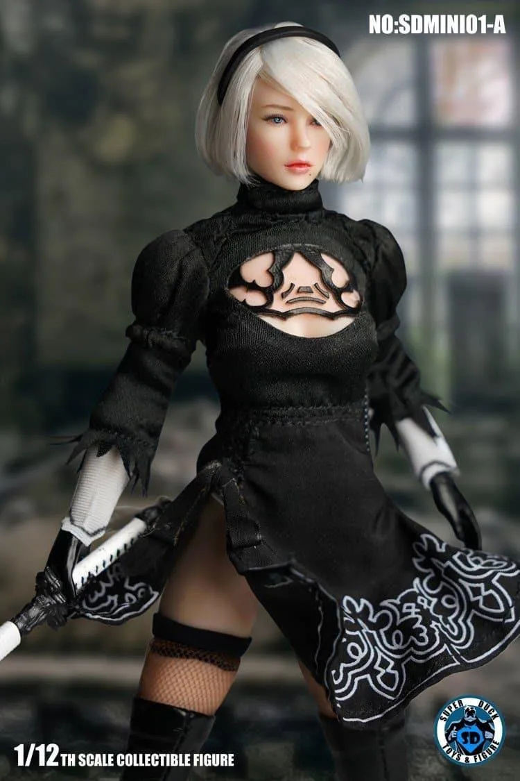 1:12 YoRHa No.2 Type B 2B Black Dress Seamless Figure