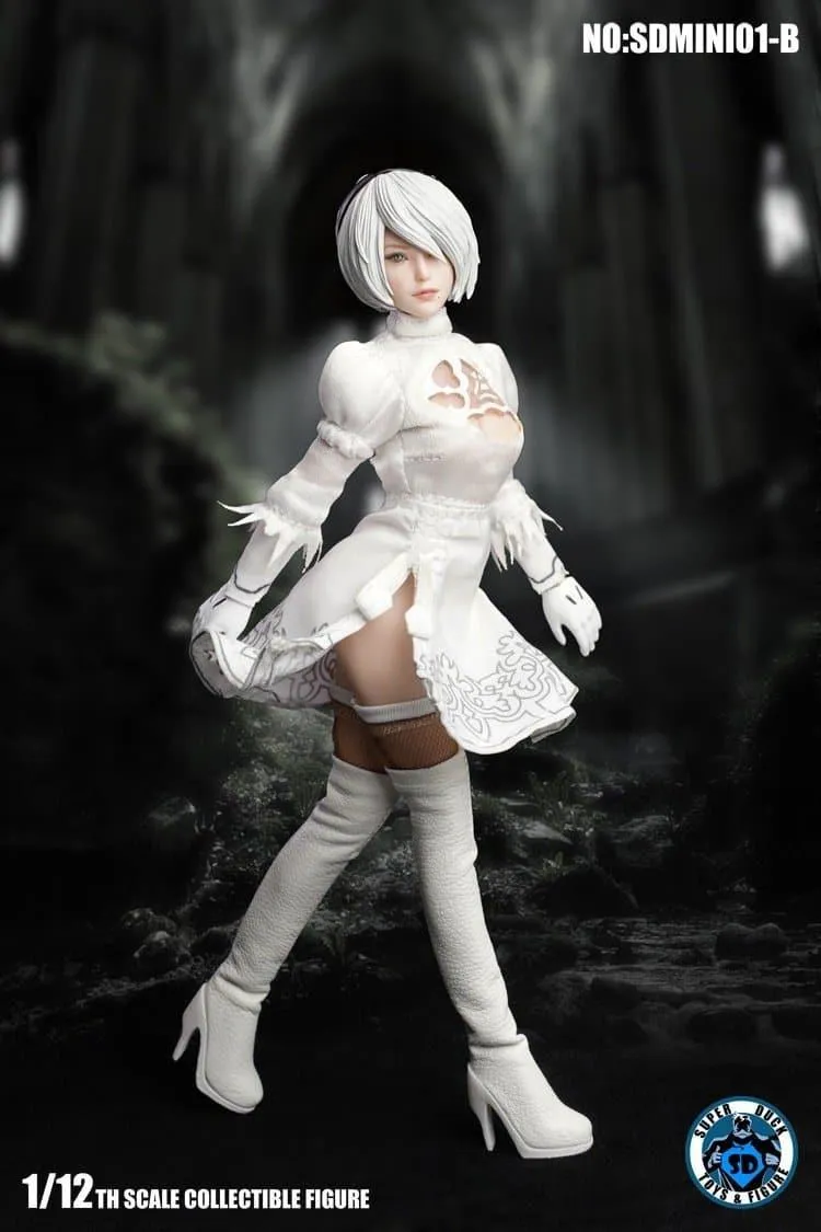 1:12 YoRHa No.2 Type B 2B White Dress Seamless Figure