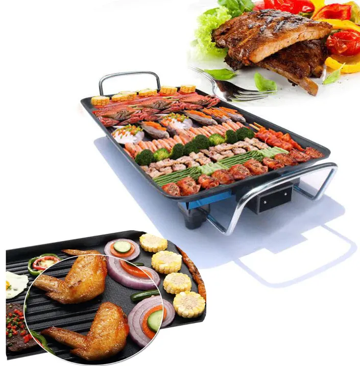 1500W Non Stick Electric BBQ Grill Smokeless 5-Level Adjustable Electric Grill