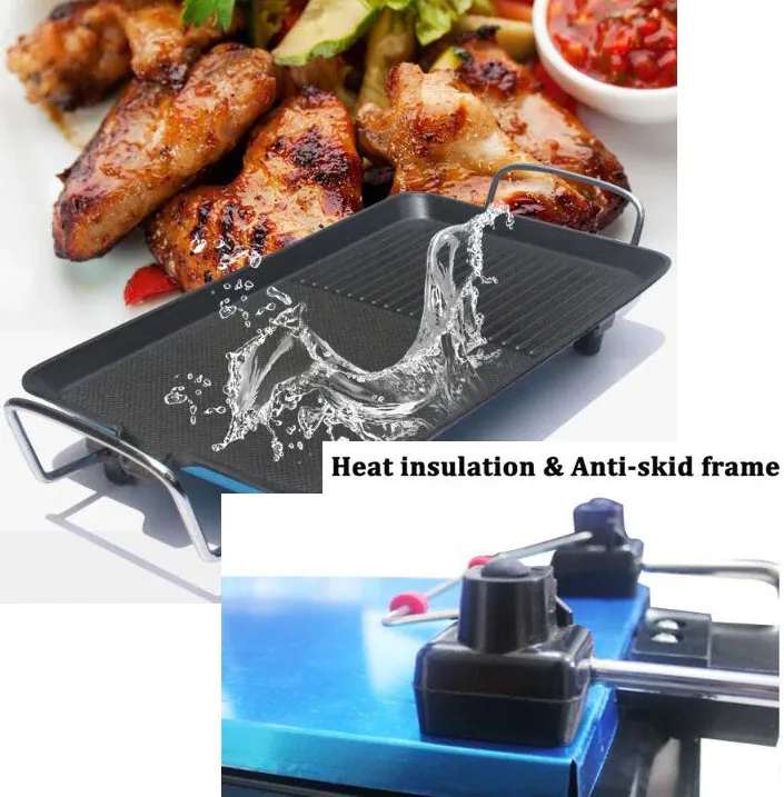 1500W Non Stick Electric BBQ Grill Smokeless 5-Level Adjustable Electric Grill