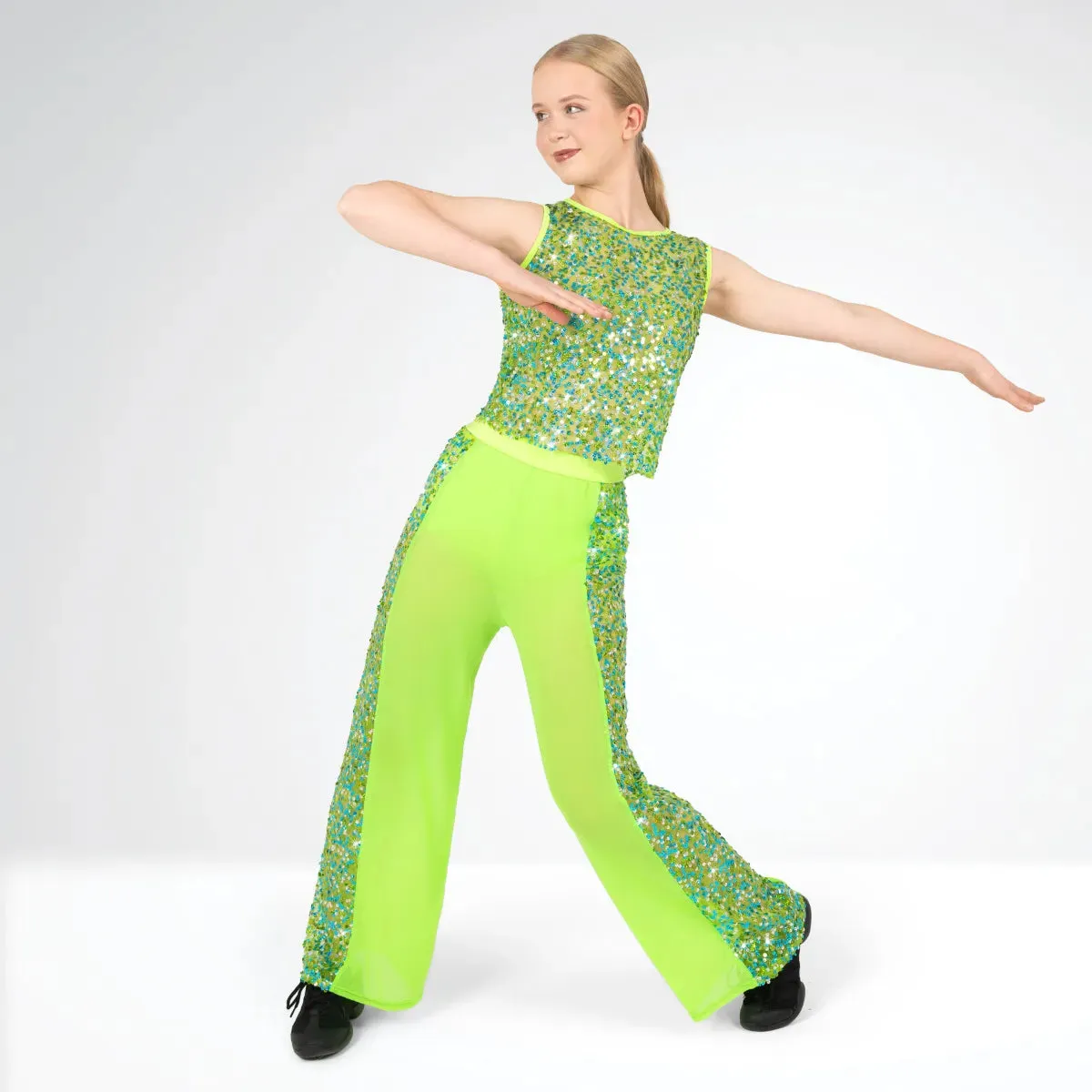 1st Position Sequin Top and Separate Mesh Trousers