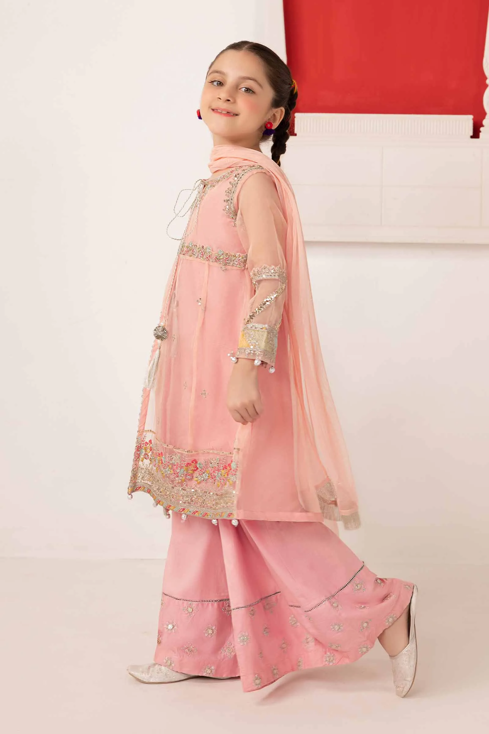 3 Piece Embroidered Organza Suit | MKS-EA24-18