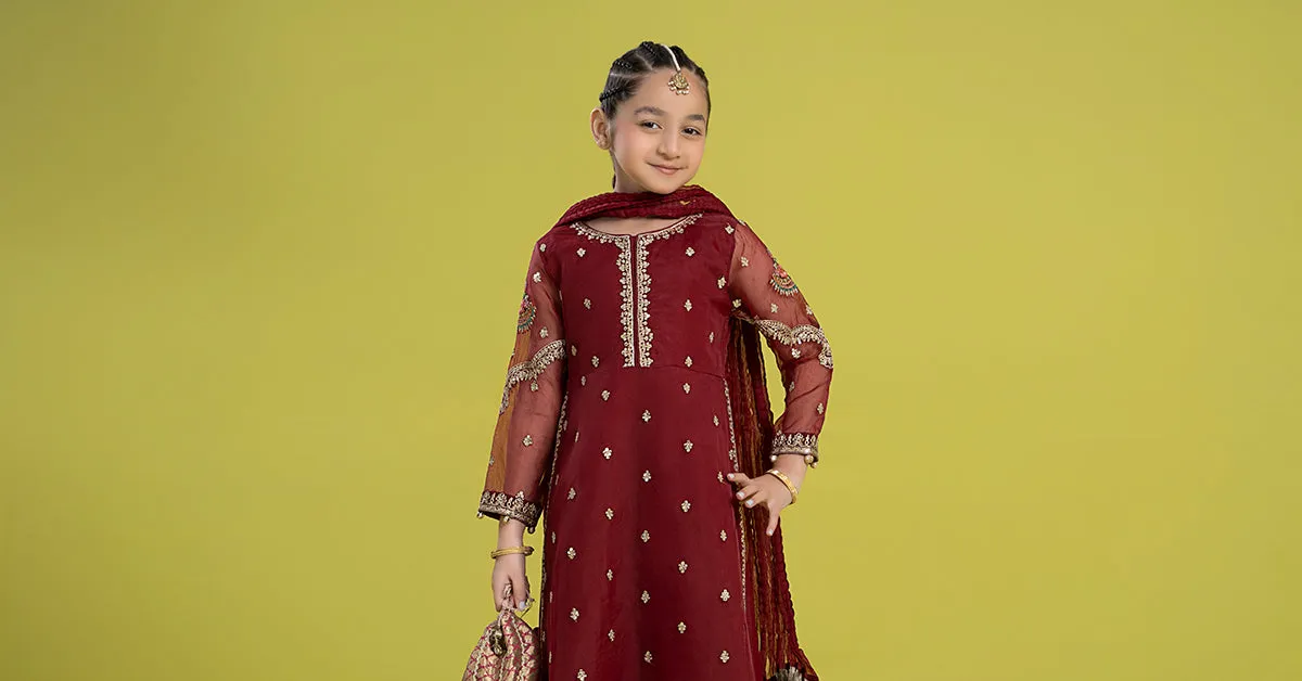 3 Piece Embroidered Organza Suit | MKS-EF24-23