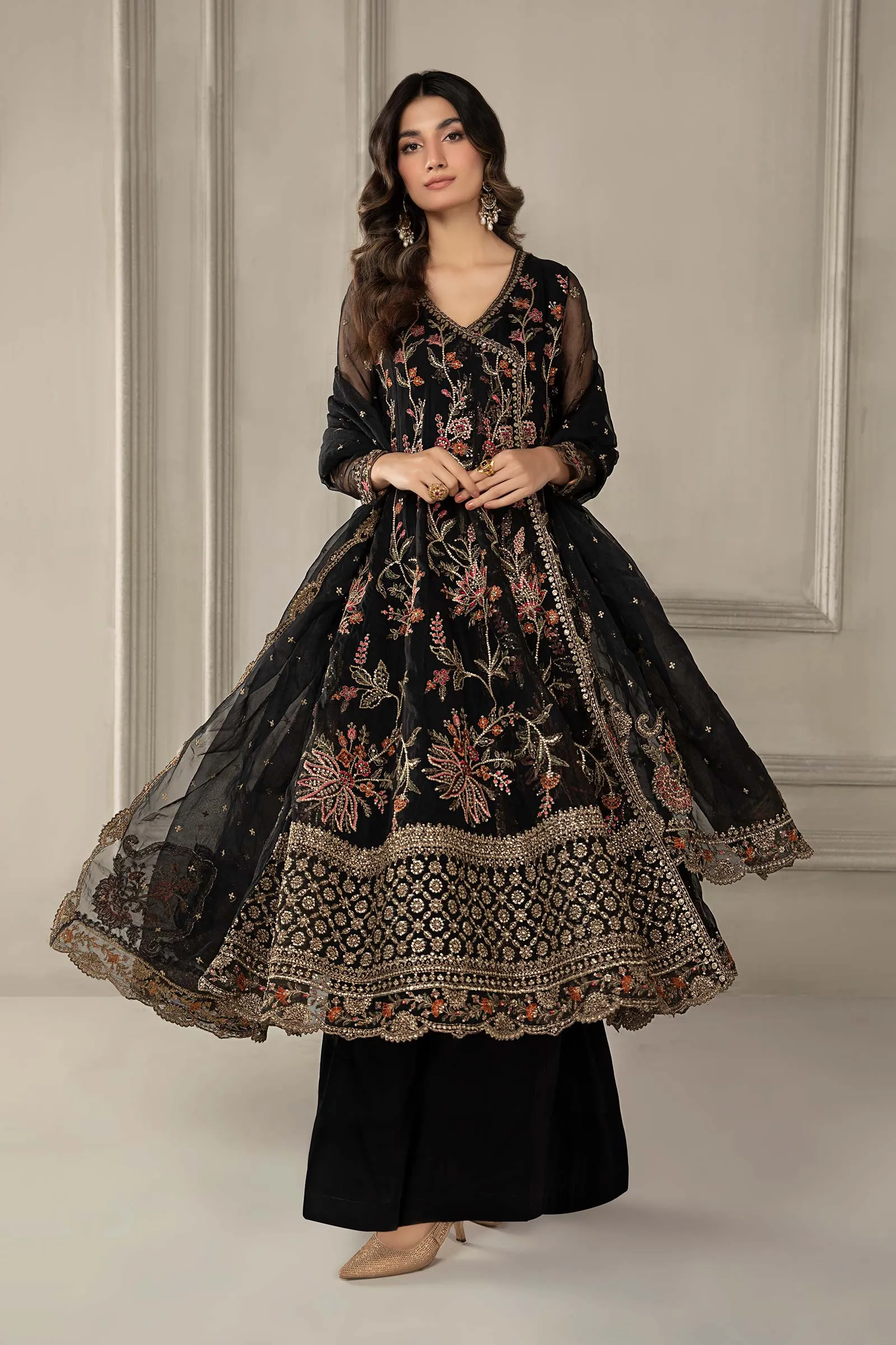 3 Piece Embroidered Organza Suit | SF-EF24-19