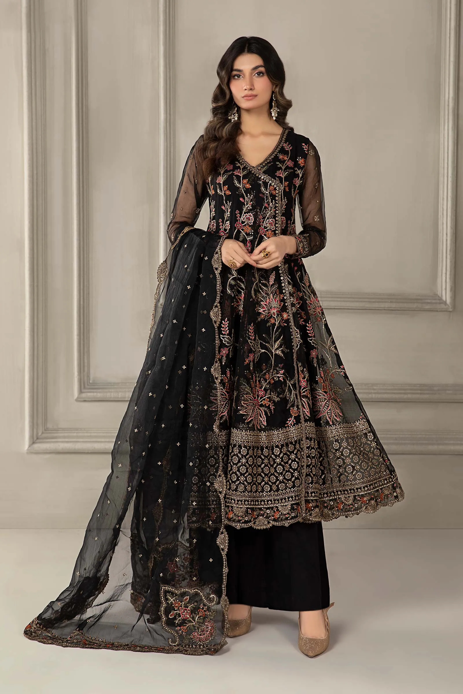 3 Piece Embroidered Organza Suit | SF-EF24-19