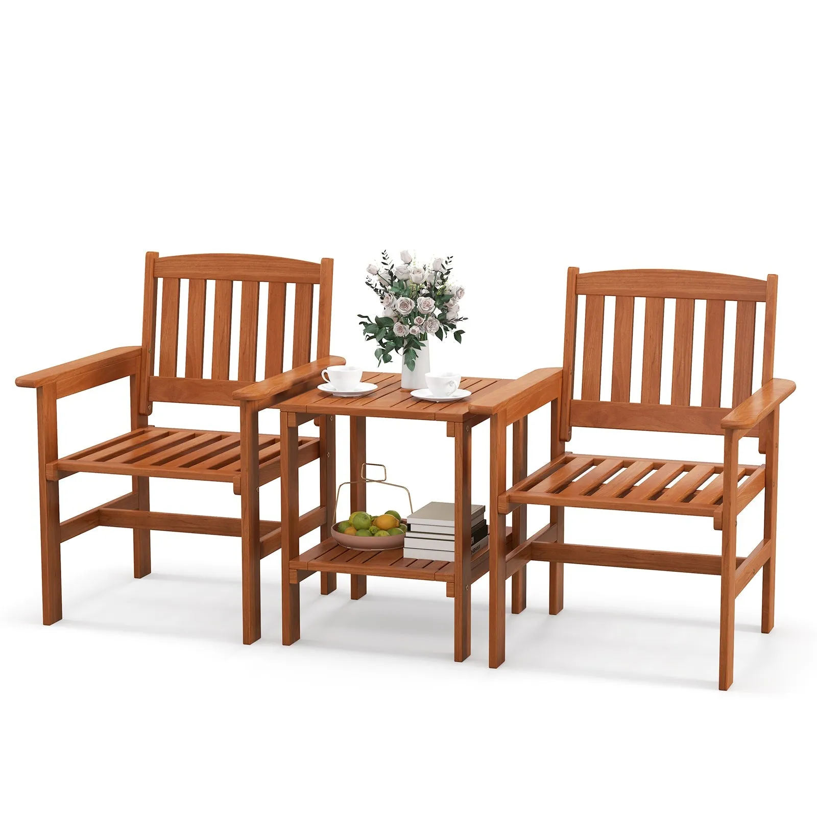 3 Piece Patio Bistro Table and Chairs Set