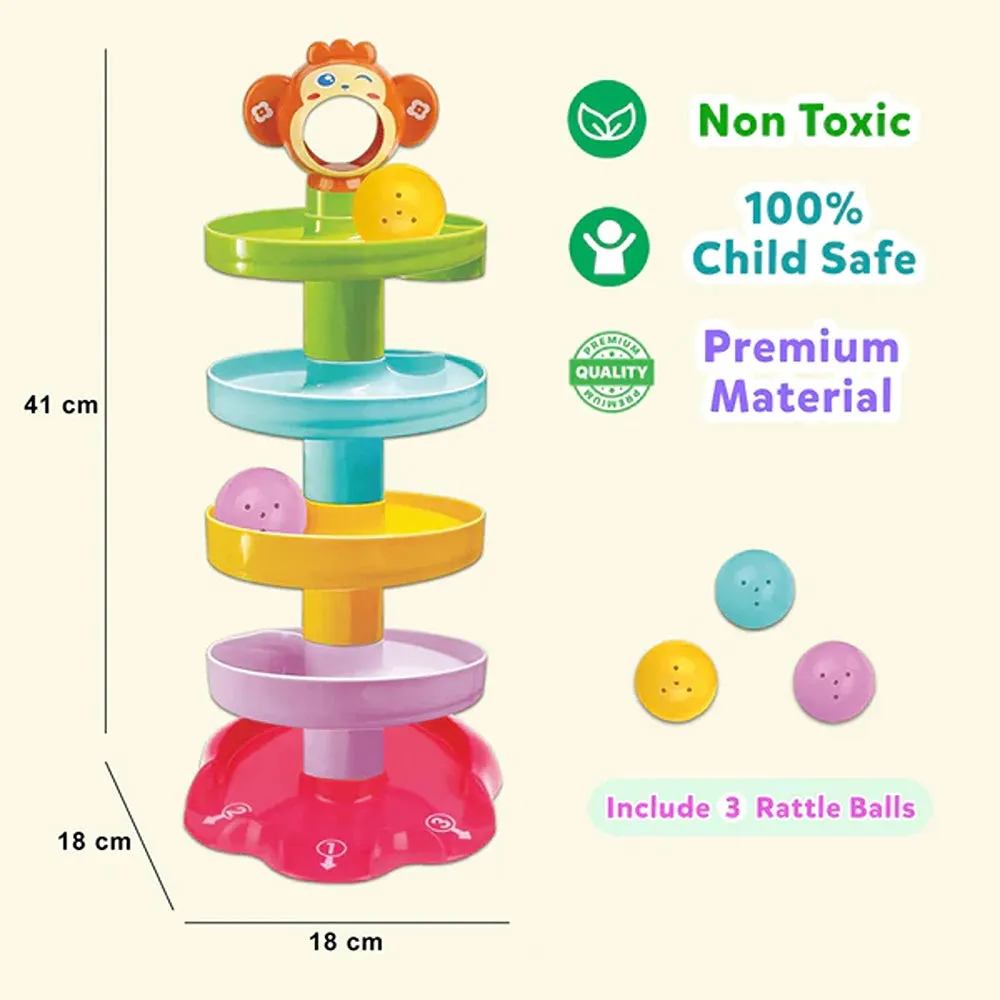 5 Layer Ball Drop and Roll Swirling Tower for Baby and Toddler Development