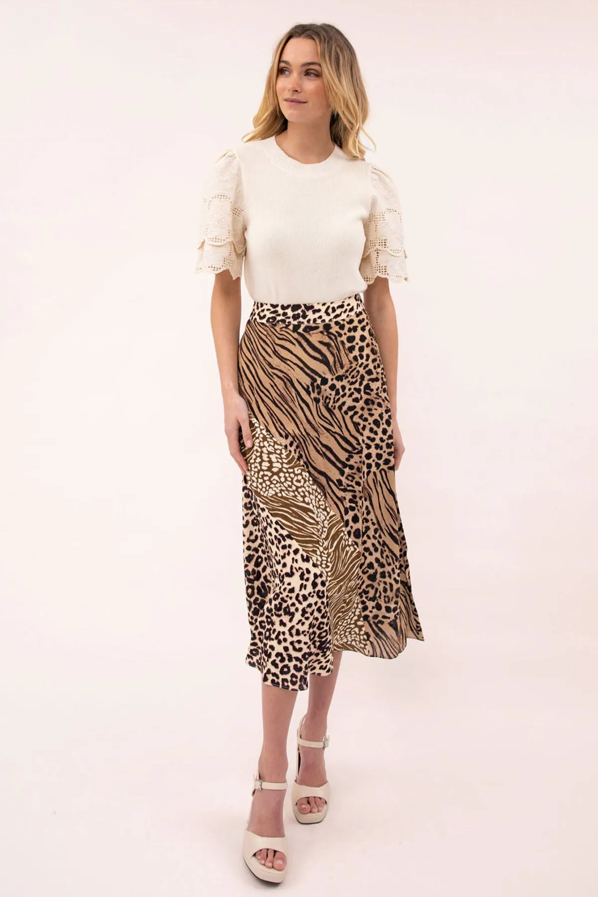 Agetha Spliced Print Maxi Skirt