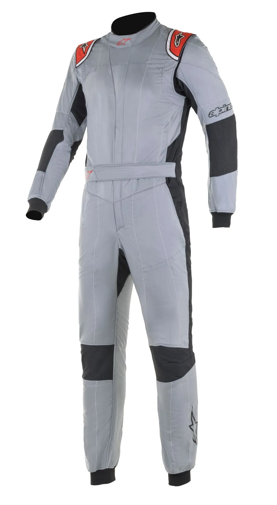 ALPINESTARS 3354020_9083_48 GP TECH v3 Racing suit, FIA 8856-2018, mid gray/red, Size 48