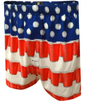 American Flag Beer Pong Boxer Shorts