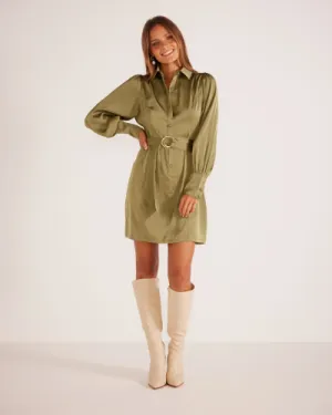 Anissa Mini Shirtdress Khaki