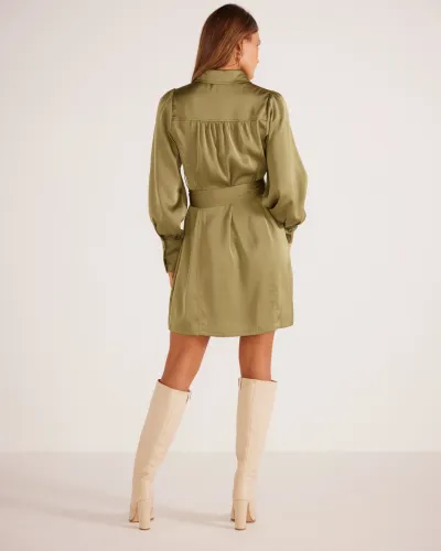 Anissa Mini Shirtdress Khaki