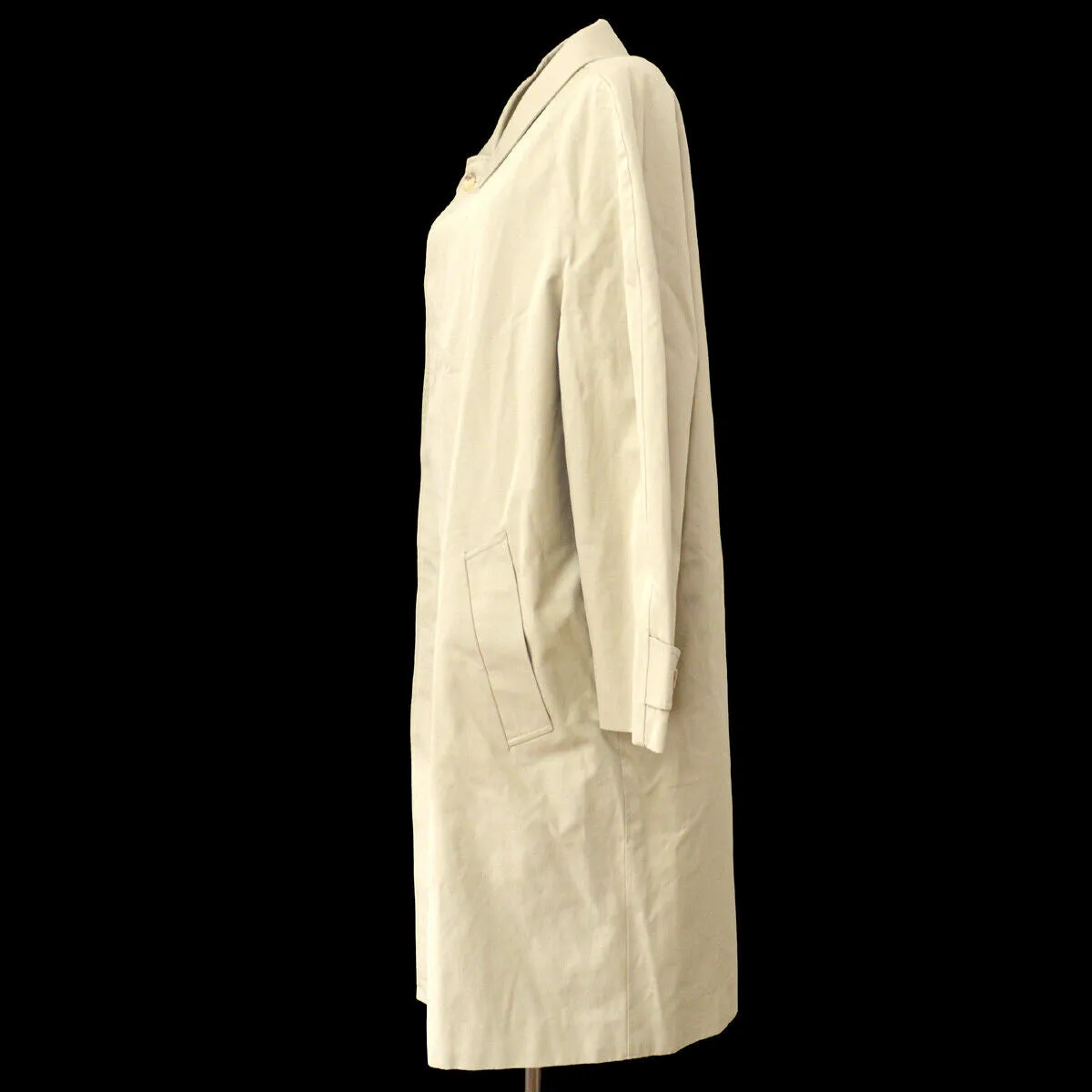 Aquascutum Single Breasted Trench Coat Jacket Beige Cotton 02302