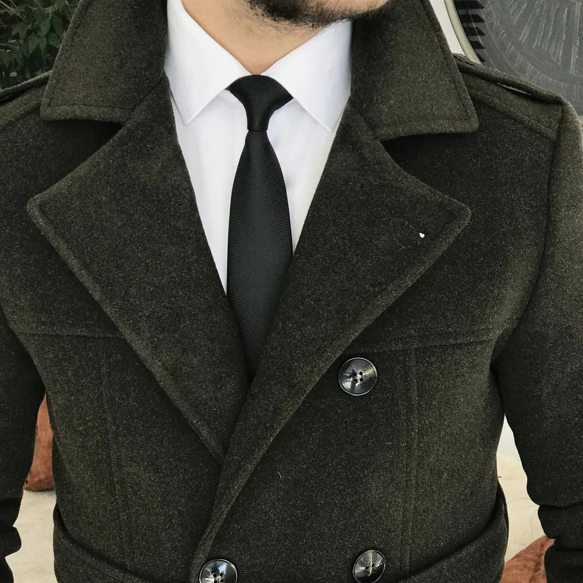 Arctic Dark Green Double Breasted Coat by ITALIAN VEGA®