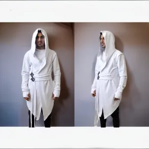 Assassin's Creed Hooded Cardigan Kimono,Long Asymmetrical Steampunk Futuristic - BB0102