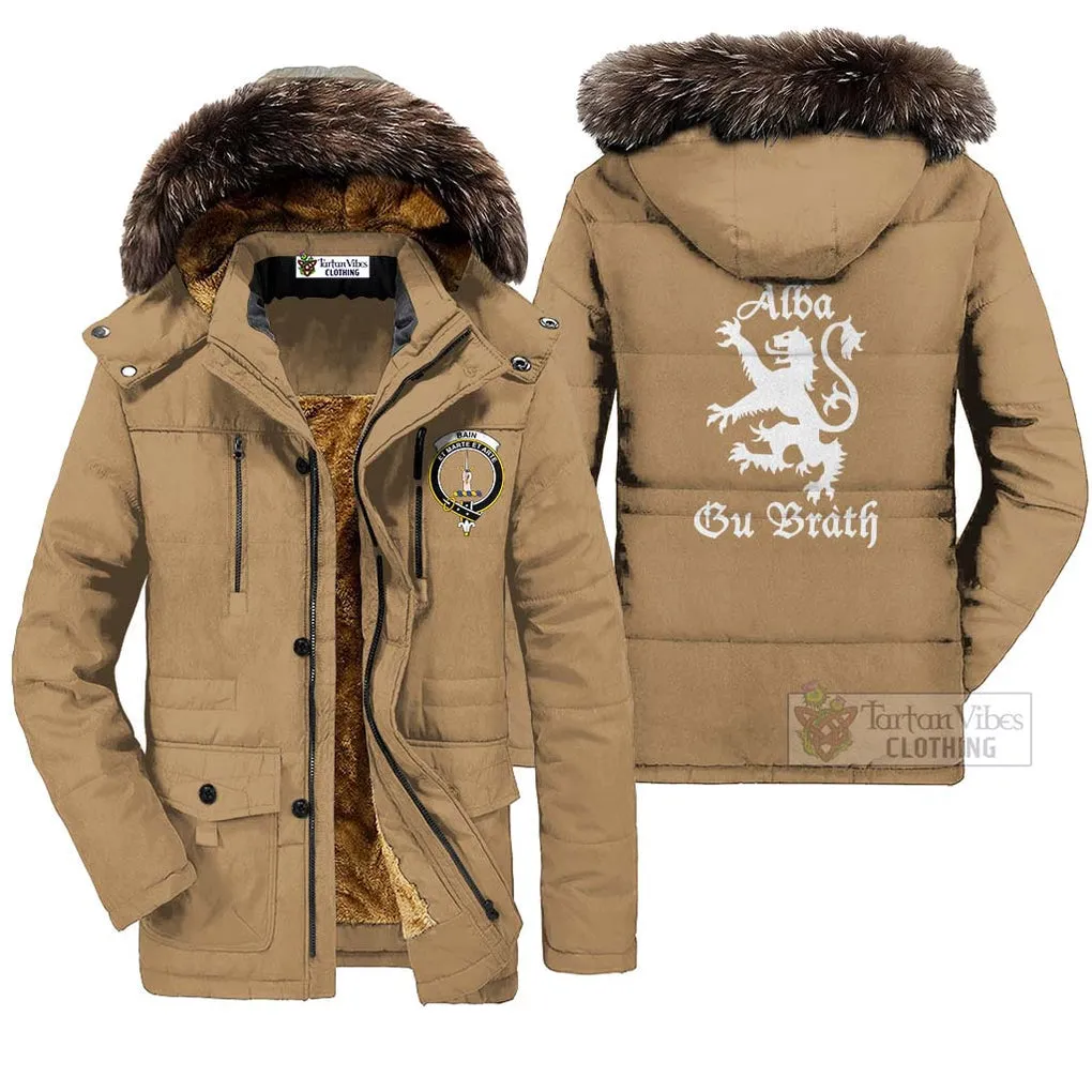 Bain Family Crest Parka Jacket Lion Rampant Alba Gu Brath Style