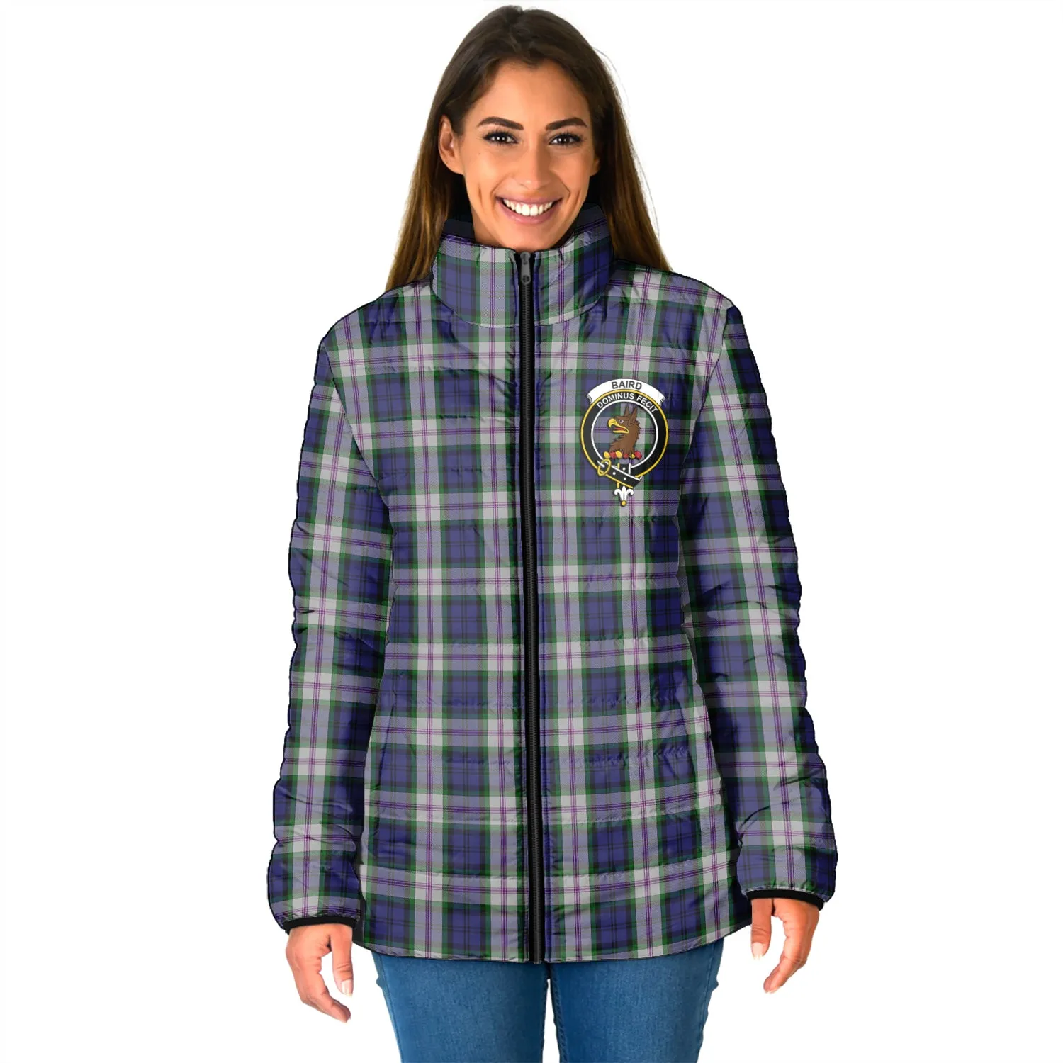 Baird Dress Tartan Padded Jacket with Family Crest