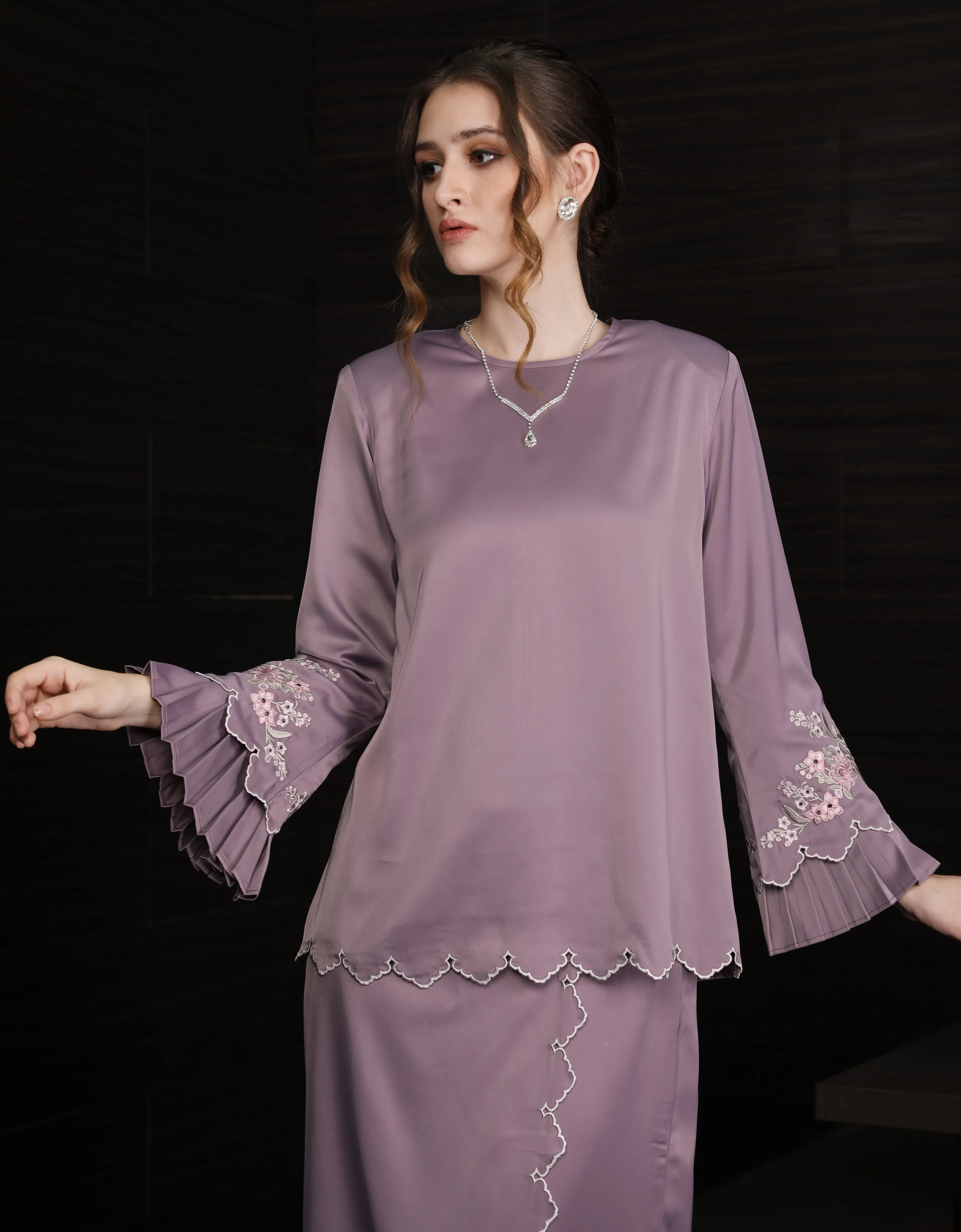 BAJU KURUNG KEDAH ZALEY (MAUVE)