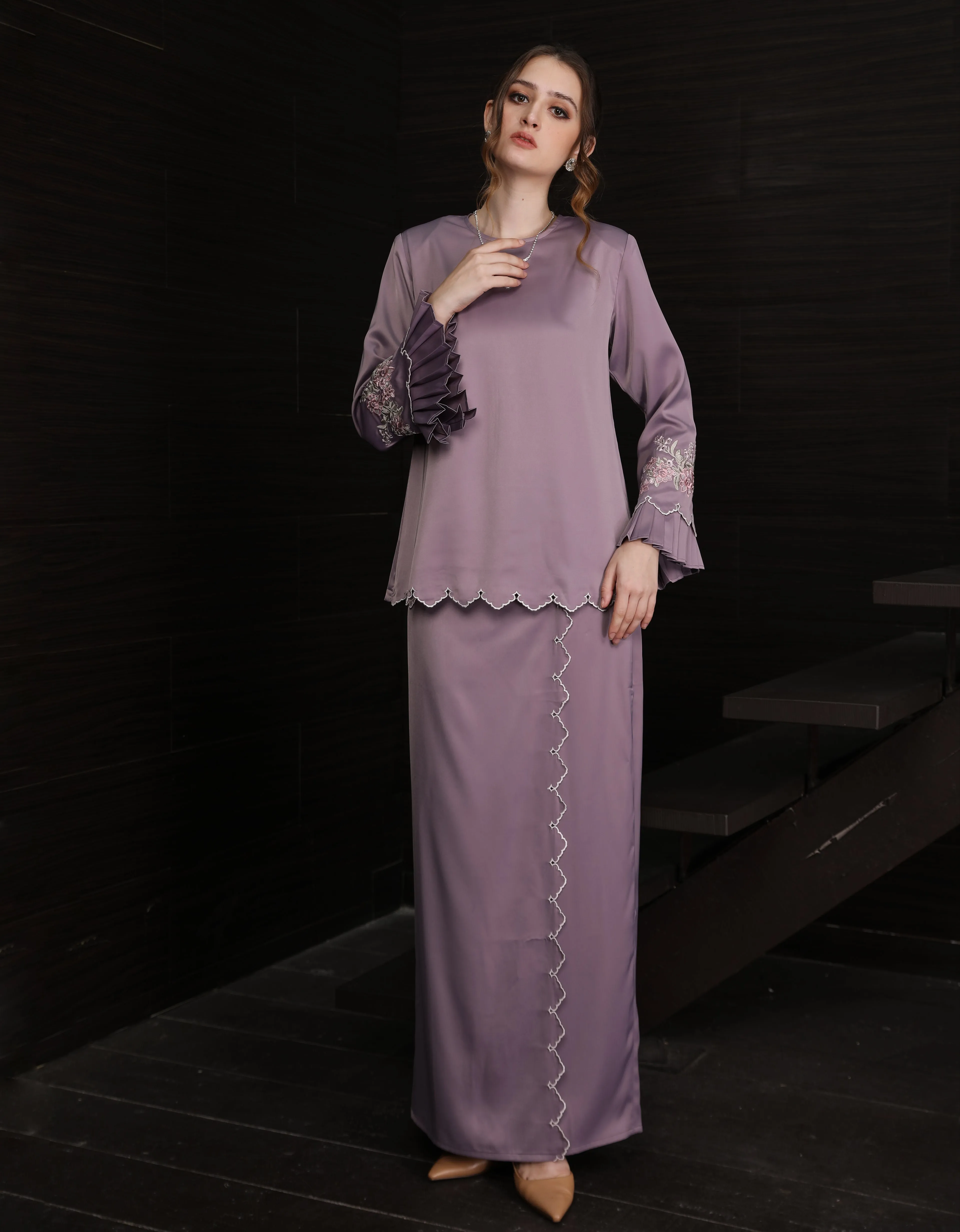 BAJU KURUNG KEDAH ZALEY (MAUVE)