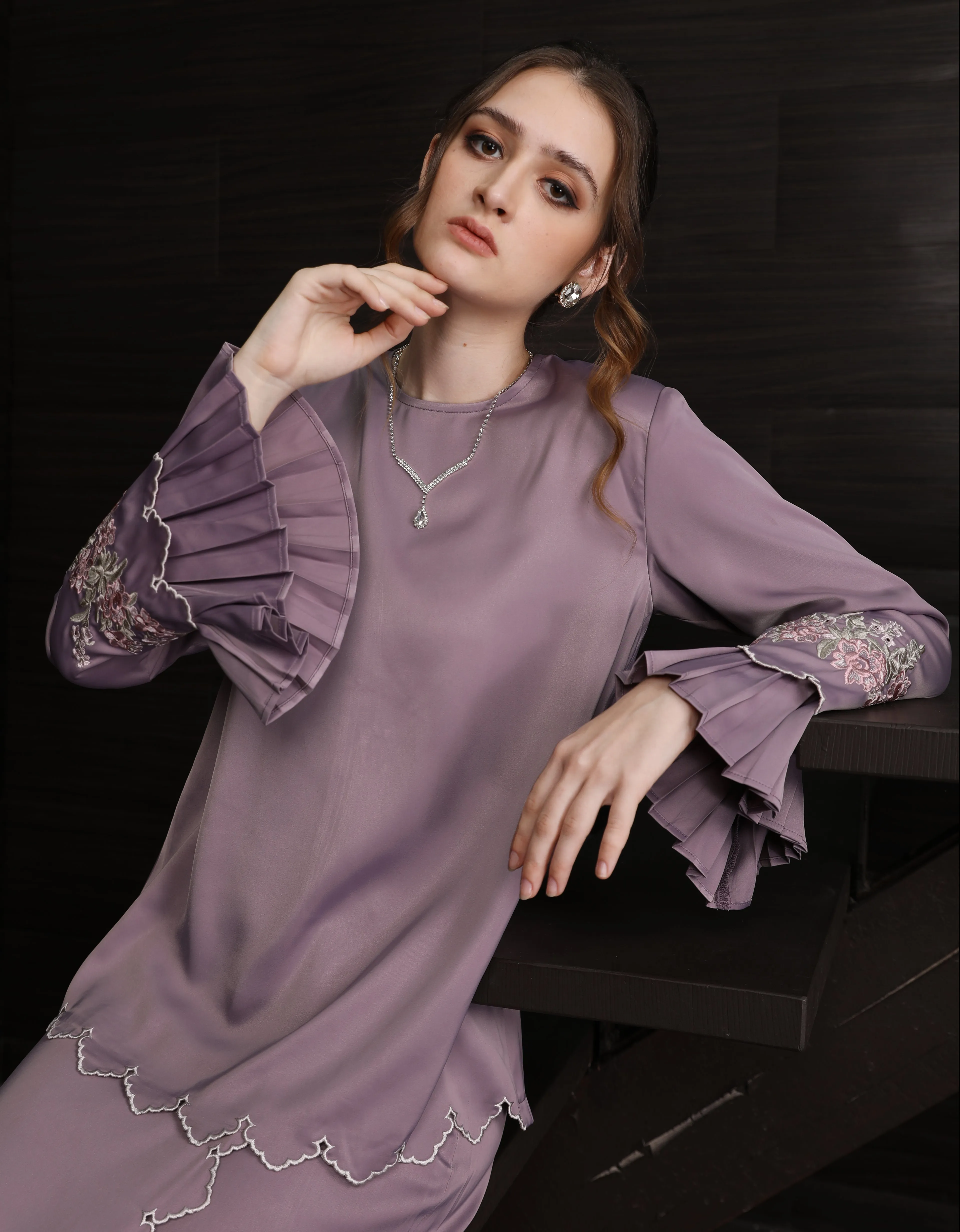 BAJU KURUNG KEDAH ZALEY (MAUVE)