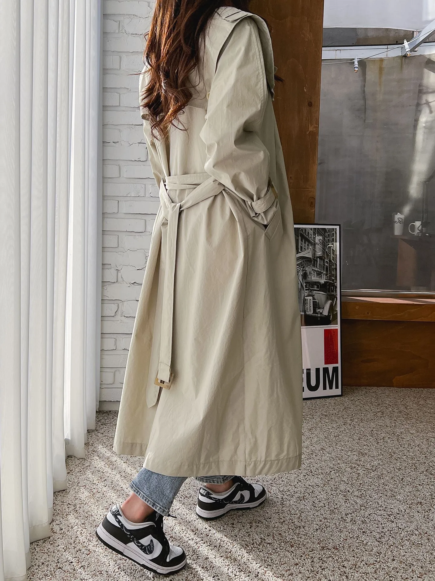 Barrel Detachable Shoulder Cotton Trench Coat