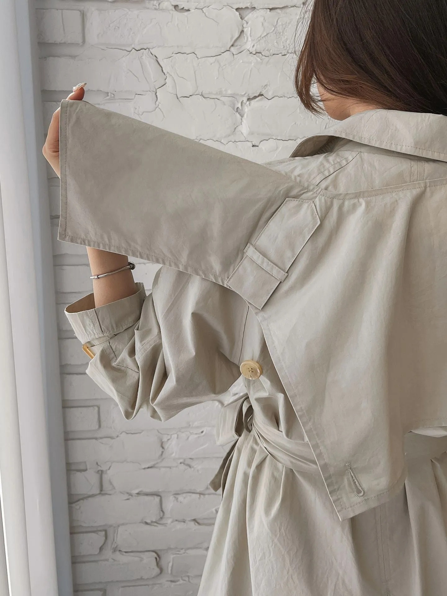 Barrel Detachable Shoulder Cotton Trench Coat