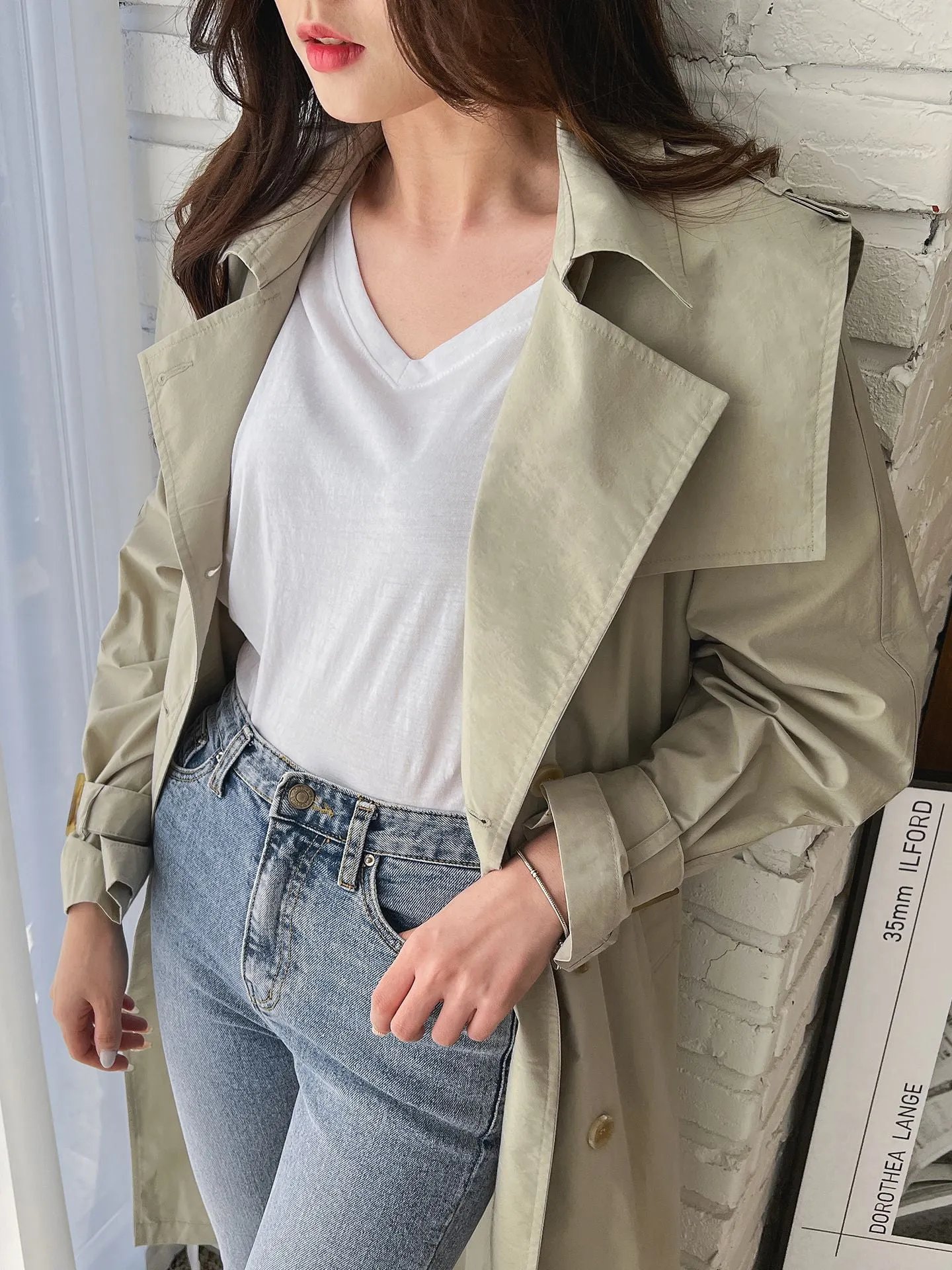 Barrel Detachable Shoulder Cotton Trench Coat