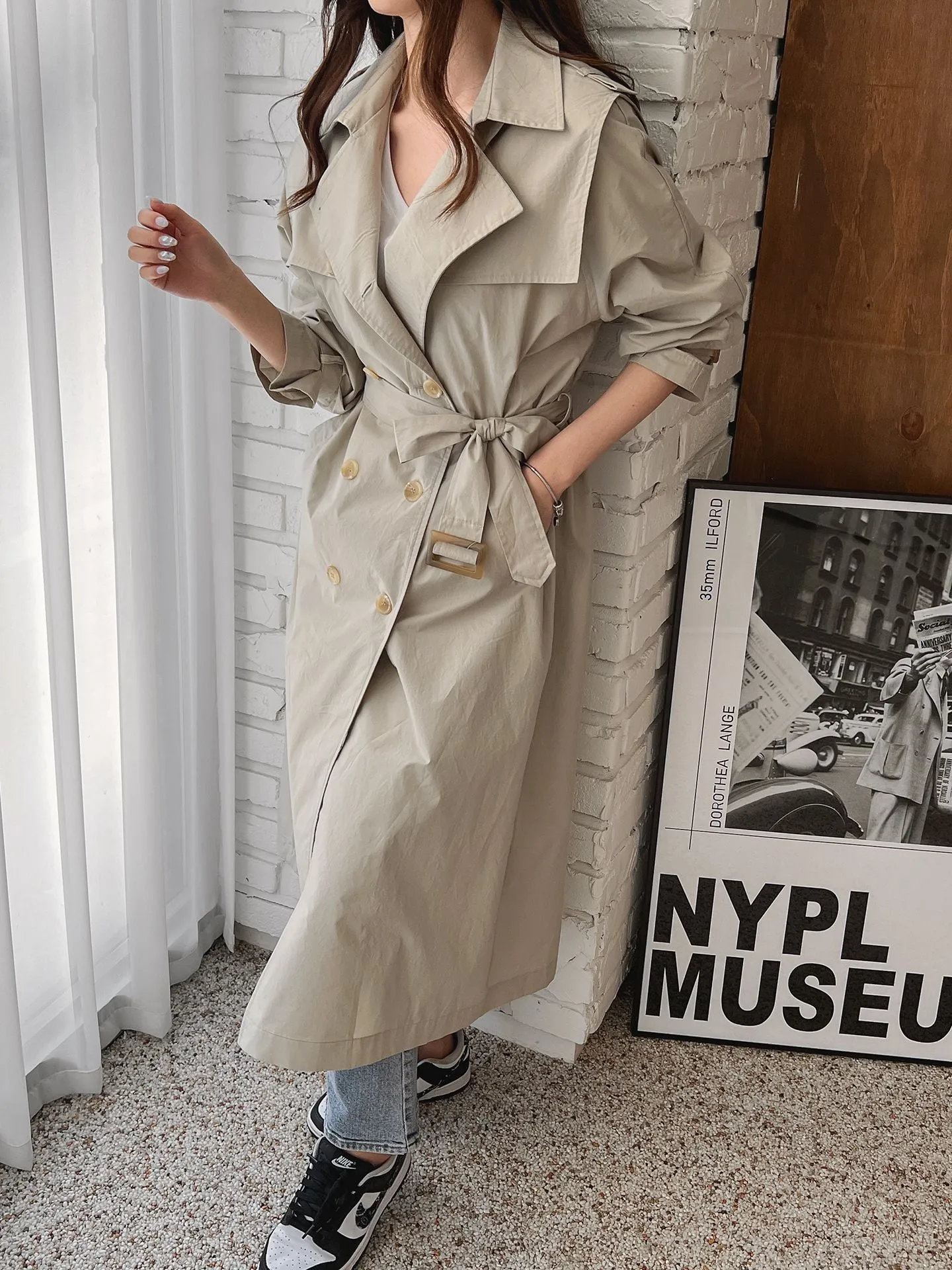 Barrel Detachable Shoulder Cotton Trench Coat