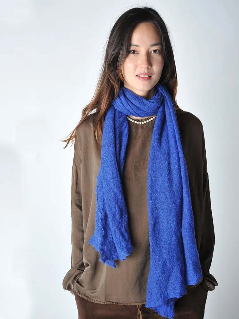 Blue Melange Barre Knit Scarf