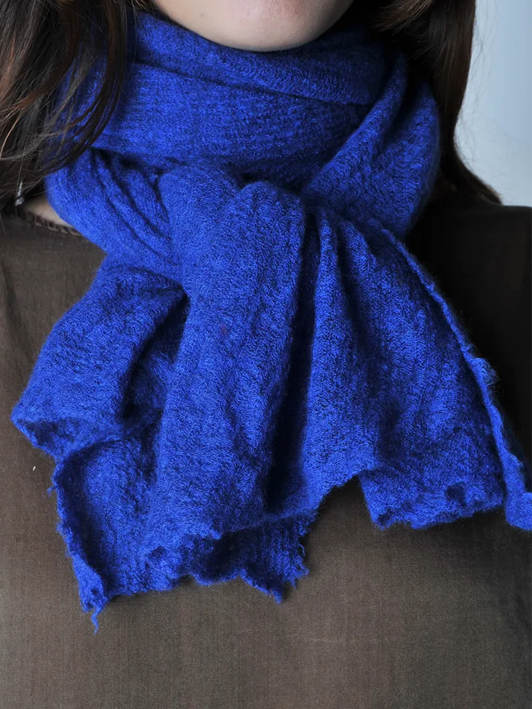 Blue Melange Barre Knit Scarf