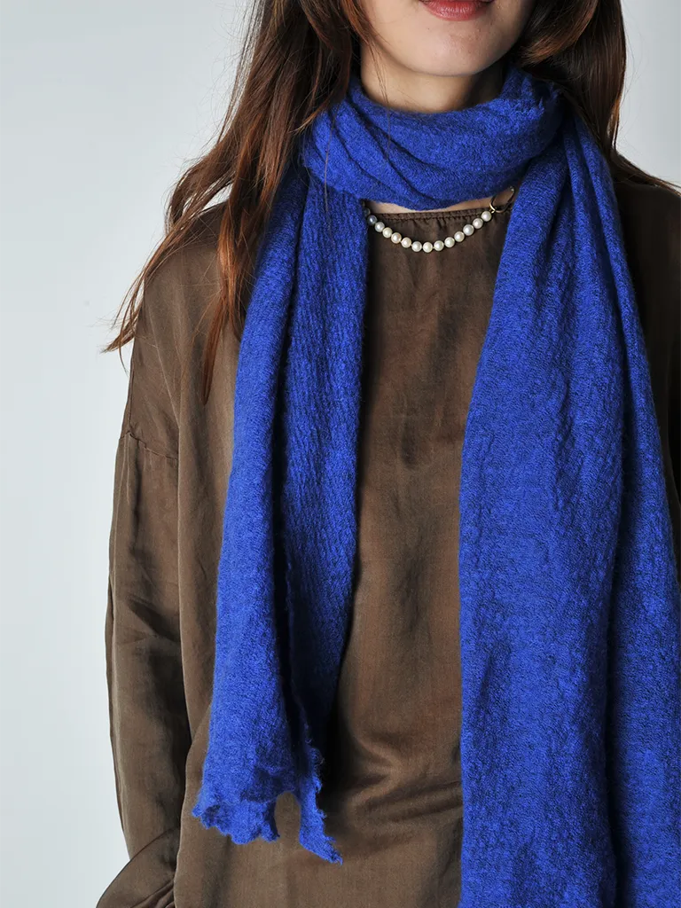 Blue Melange Barre Knit Scarf