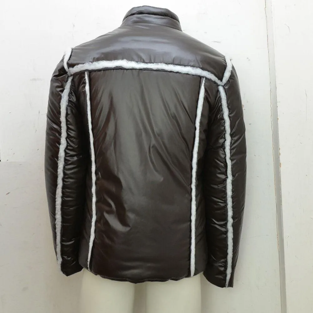 Brown Insulated Ski Jacket With Trim