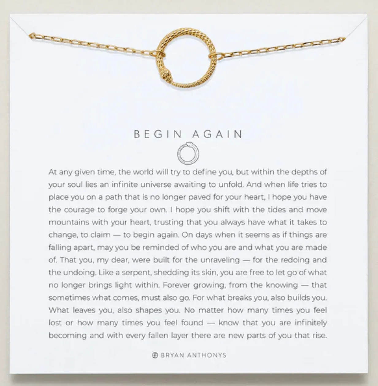 Bryan Anthonys Begin Again Gold Necklace