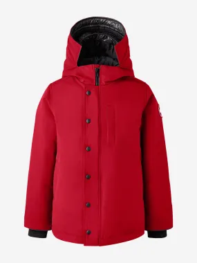 Canada Goose Kids Down Padded Logan Parka Jacket in Red