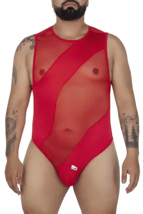 CandyMan 99699X Mesh Bodysuit Color Red