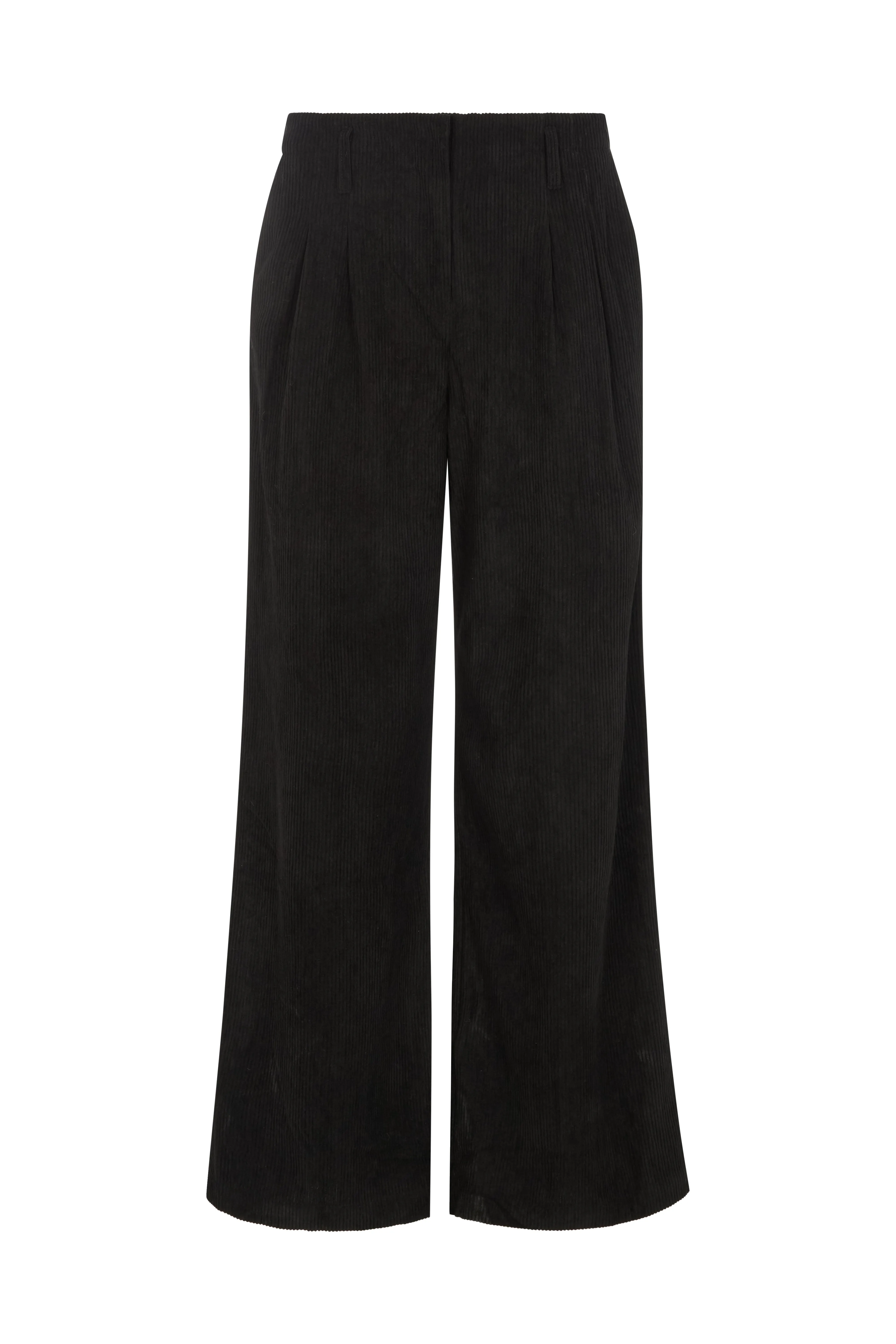 Catherine Wide Leg Corduroy Trouser In Black