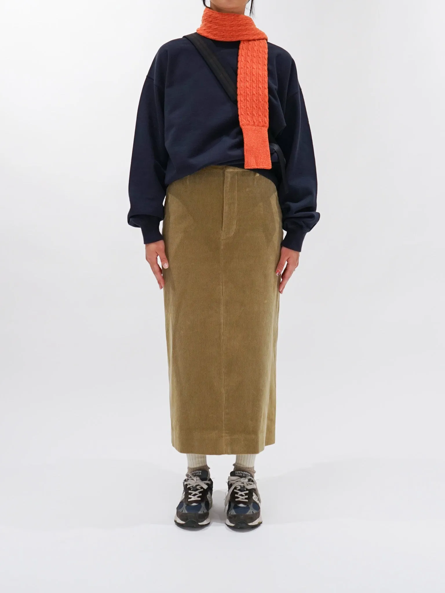 Cotton Corduroy Skirt - Khaki