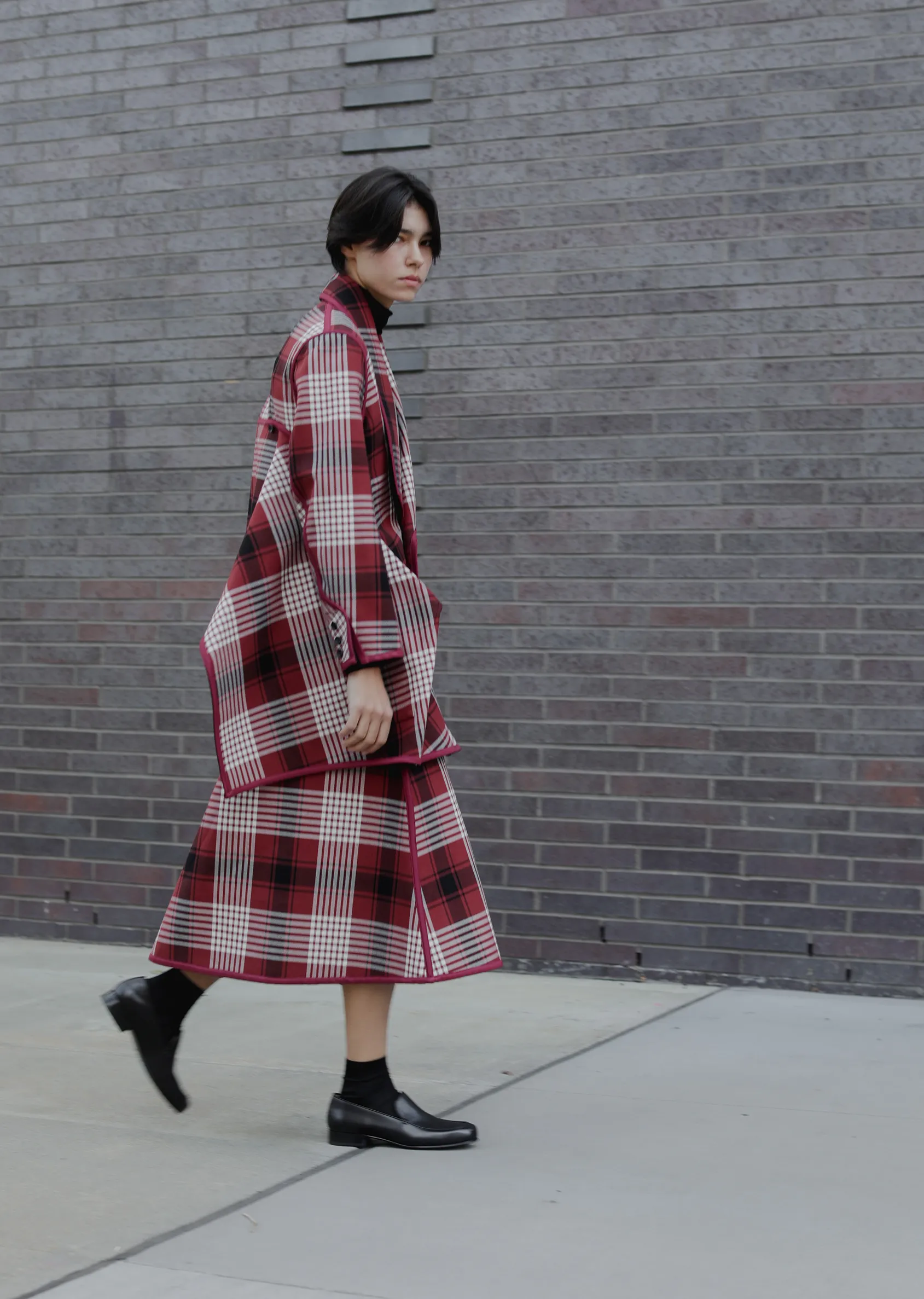 Counterpoint Check Cotton Wool Coat