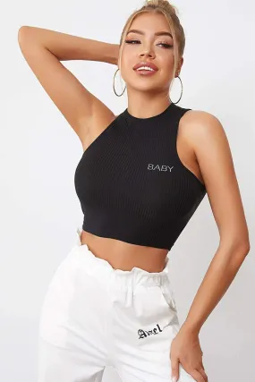 Crop Tank Top Black