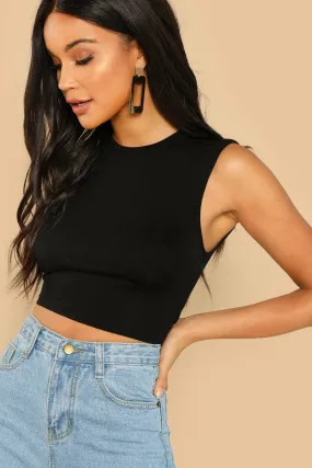 Cropped Tank Black Top