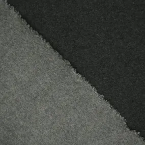 Dark Grey and Grey Solid Double Faced Polyester & Wool Blend Fabric