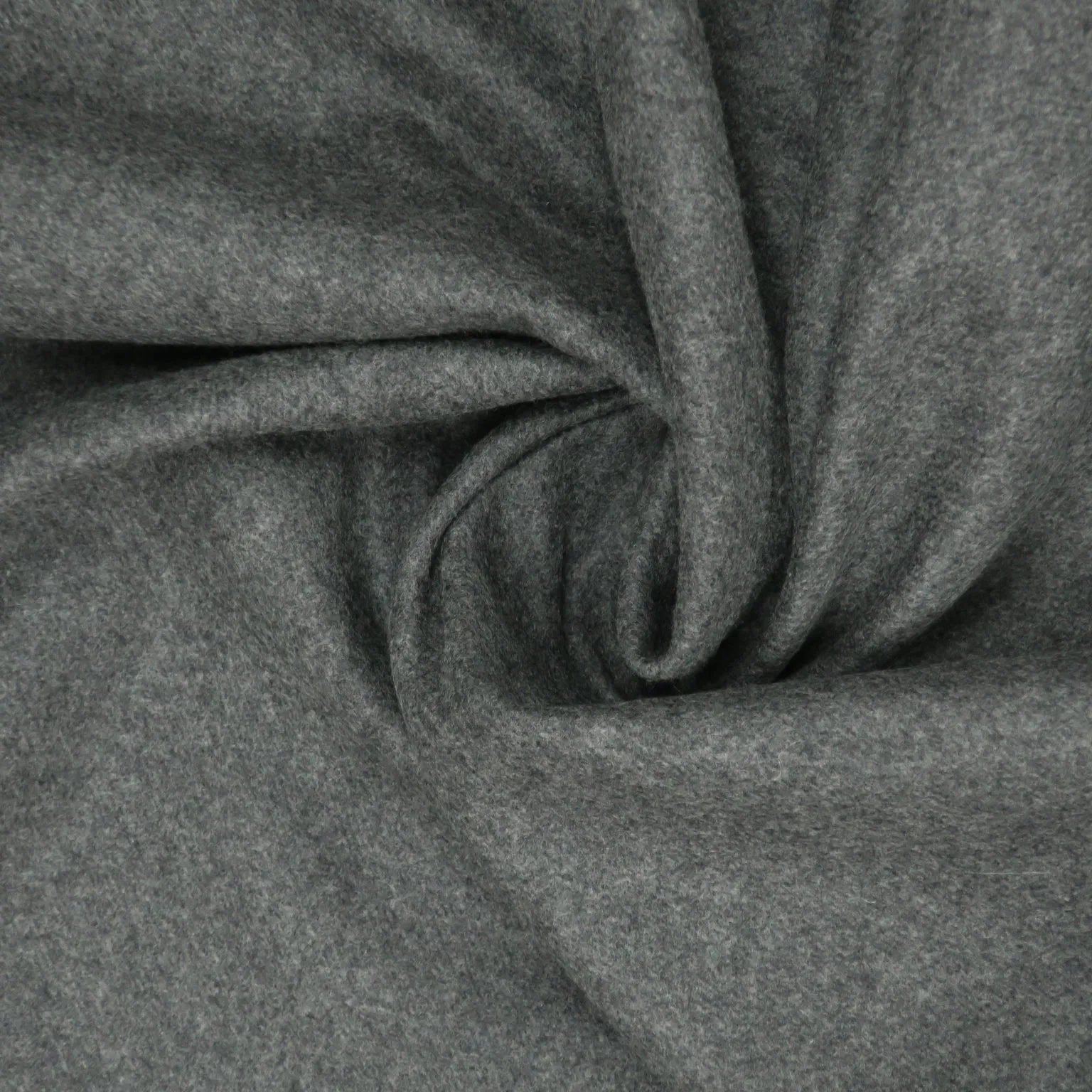 Dark Grey and Grey Solid Double Faced Polyester & Wool Blend Fabric