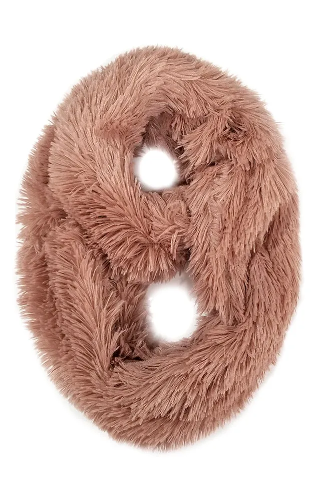 DB701 Solid Faux Fur Infinity Scarf