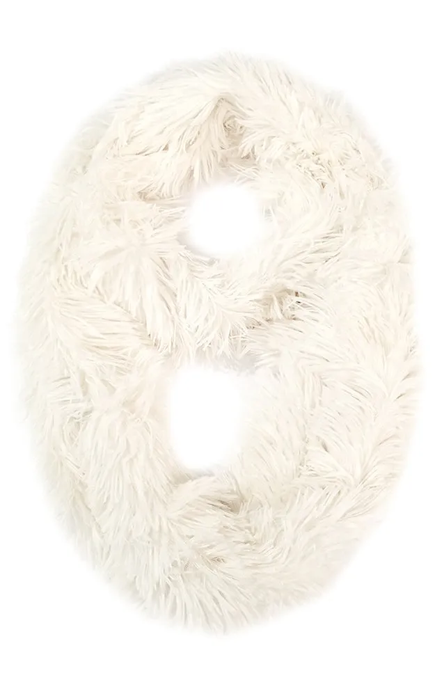 DB701 Solid Faux Fur Infinity Scarf