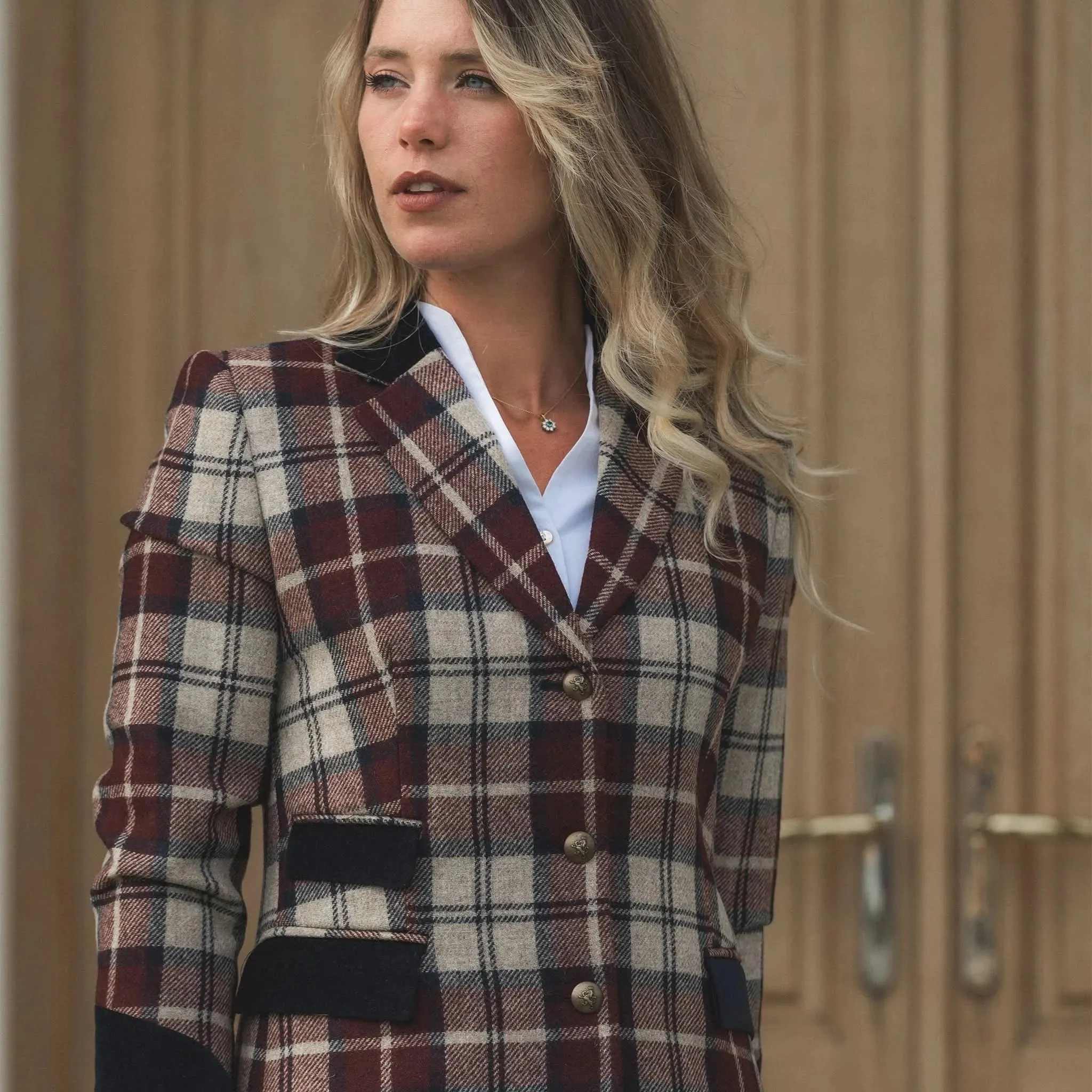 Demelza Check Wool Coat