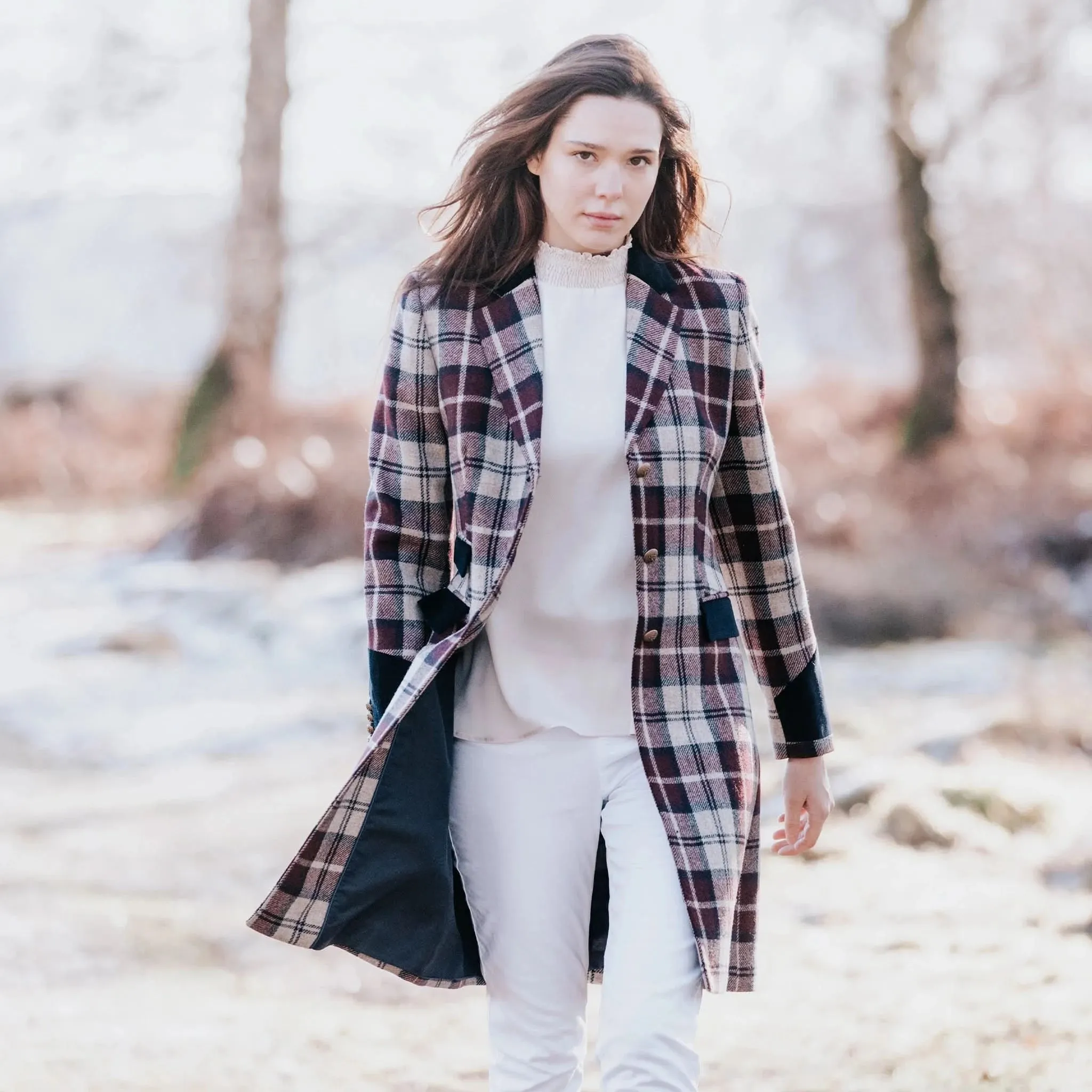 Demelza Check Wool Coat