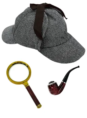 Detective Kids Black And White Costume Accessory Set