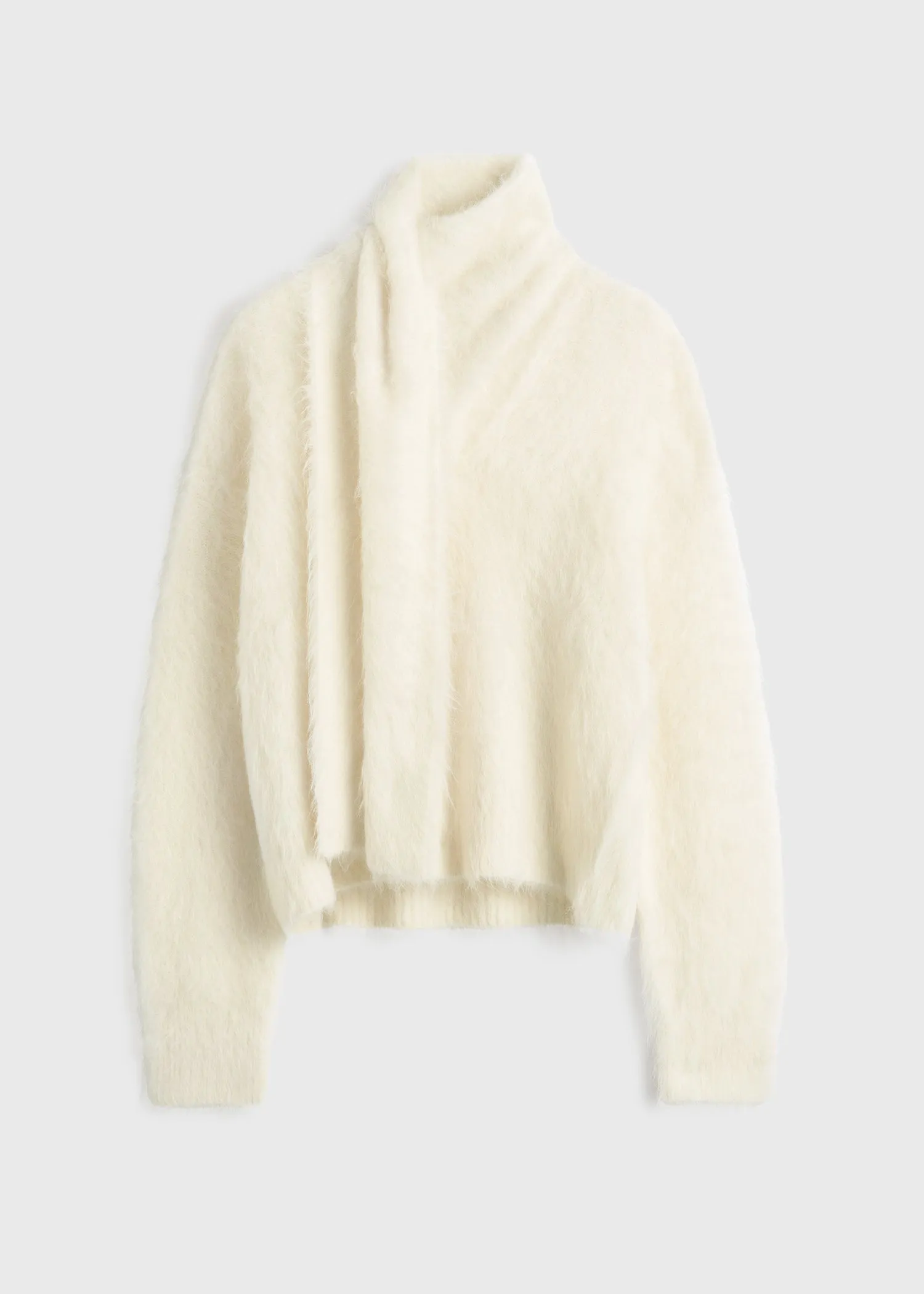 Draped-scarf knit ivory