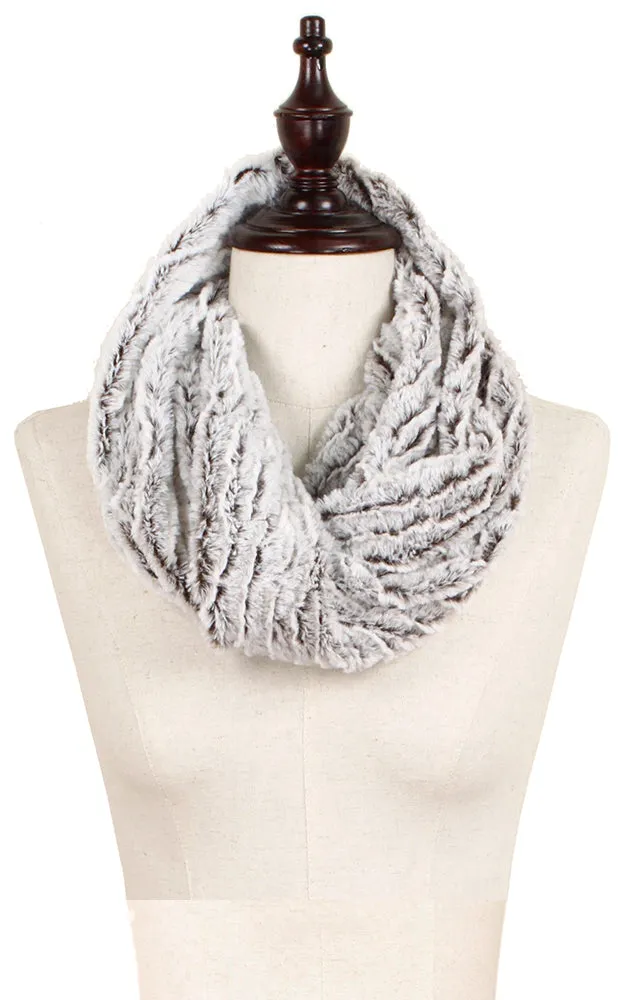 EAF8156 Two Tone Fur Twist Tube Snood Scarf